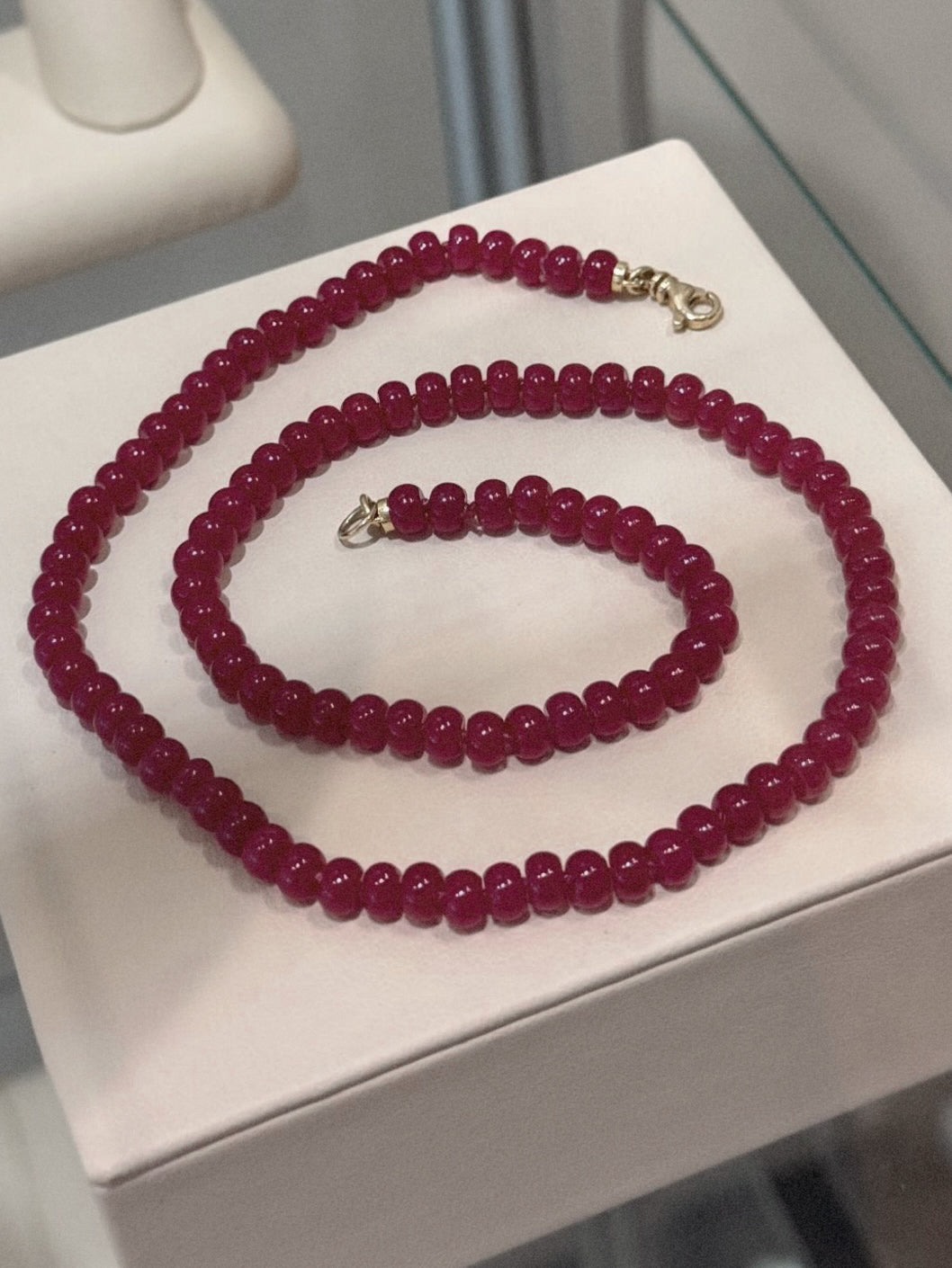 Hand-Knotted Gemstone Necklace - Ruby