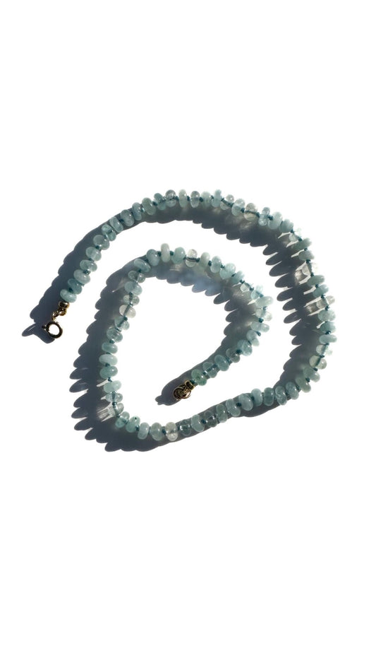 Hand - Knotted Gemstone Necklace No.13 - Aquamarine | Radically Bent Designs | Sustainable Jewelry