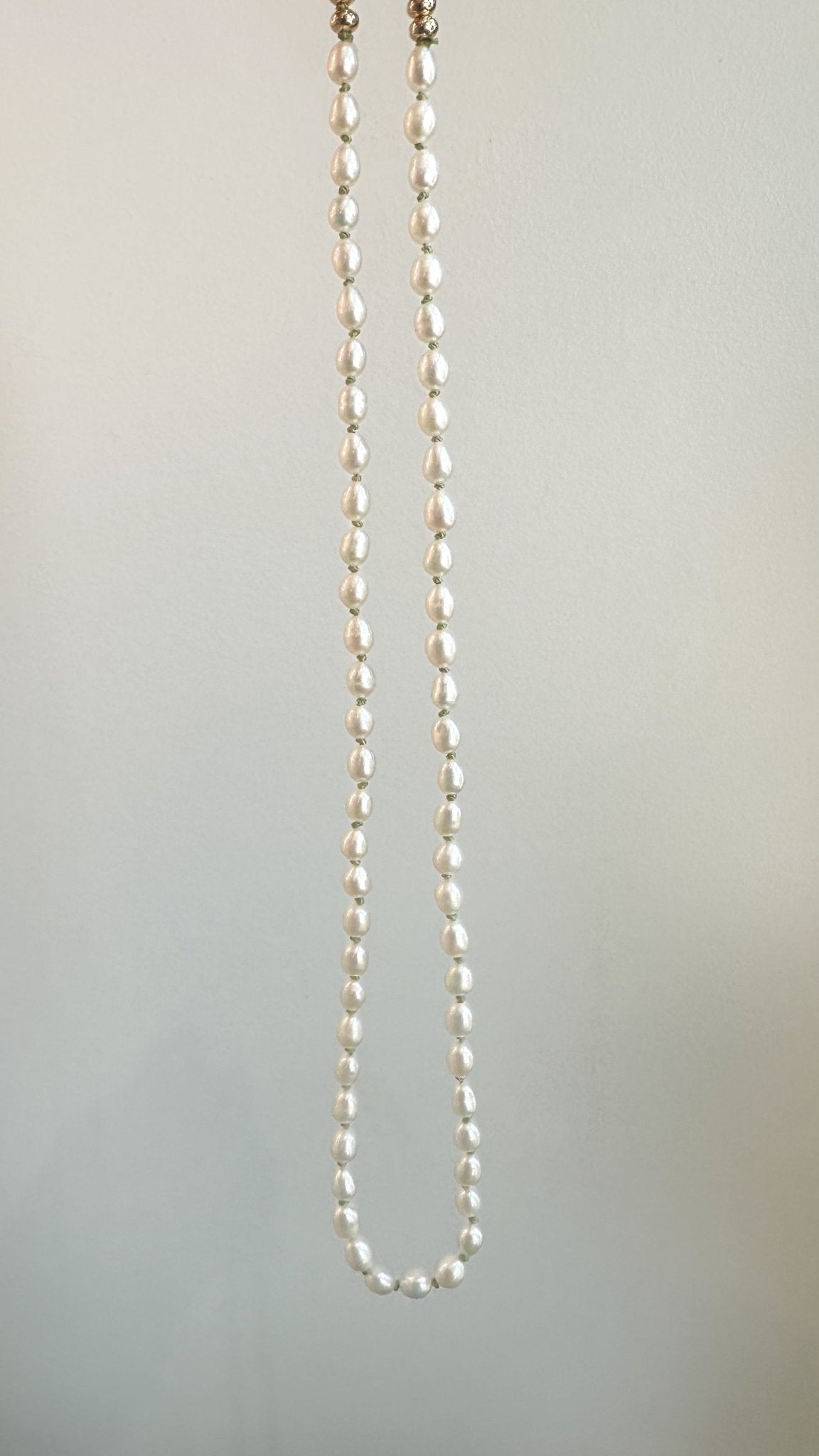 Hand - Knotted Pearl Necklace No.6 - White | Radically Bent Designs | Sustainable Jewelry