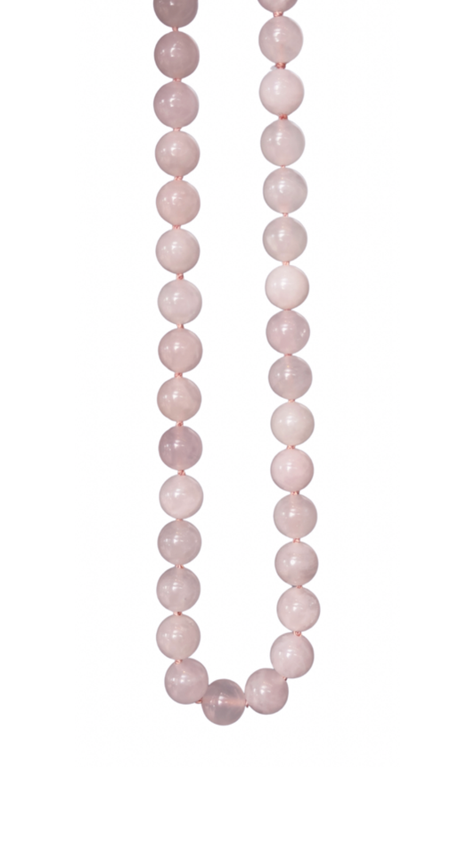 Hand-Knotted Gemstone Necklace No.16  - Rose Quartz