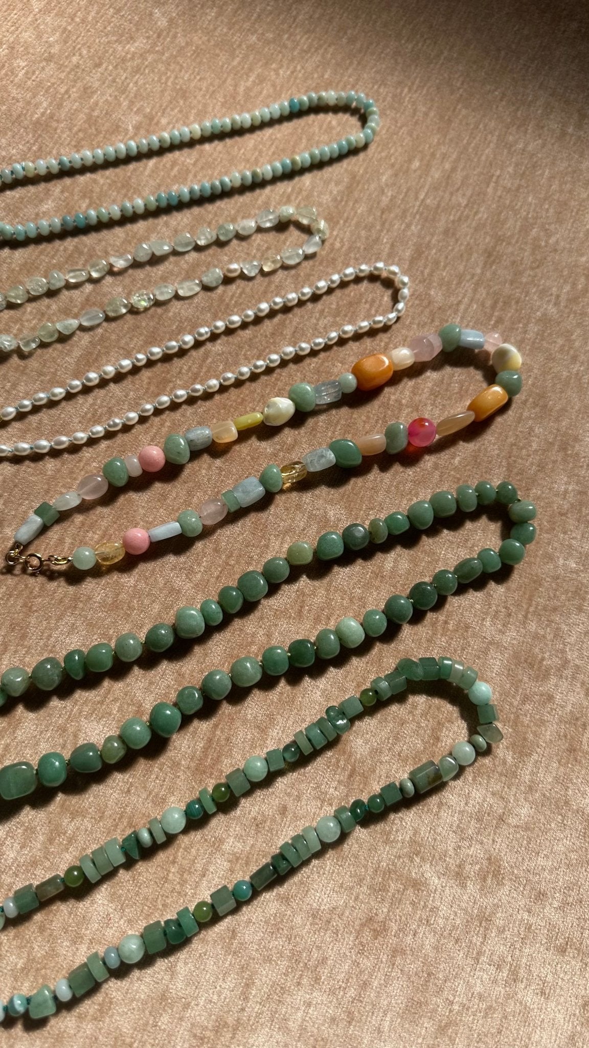 Beaded Gemstone Necklace No.18 | Radically Bent Designs | Sustainable Jewelry