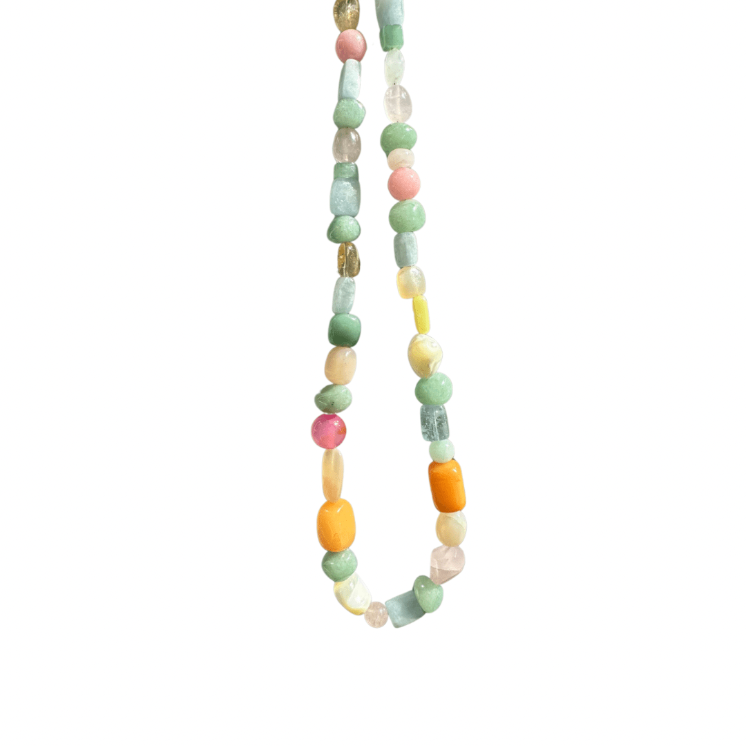 Beaded Gemstone Necklace No.18 | Radically Bent Designs | Sustainable Jewelry