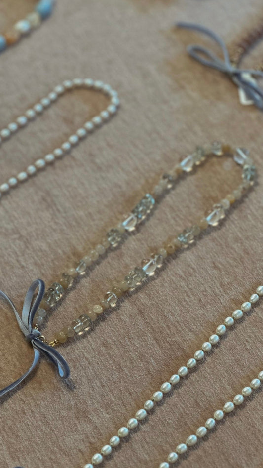 Beaded Gemstone Necklace No.26 | Radically Bent Designs | Sustainable Jewelry