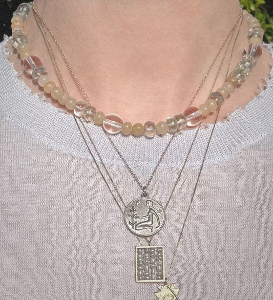 Beaded Gemstone Necklace No.26 | Radically Bent Designs | Sustainable Jewelry