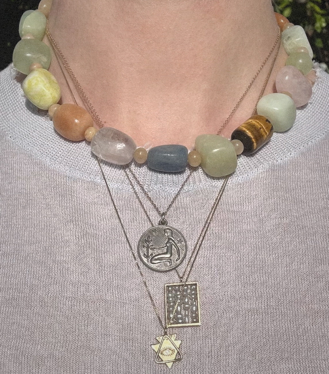 Beaded Gemstone Necklace No.28 | Radically Bent Designs | Sustainable Jewelry
