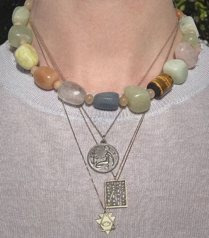 Beaded Gemstone Necklace No.28 | Radically Bent Designs | Sustainable Jewelry