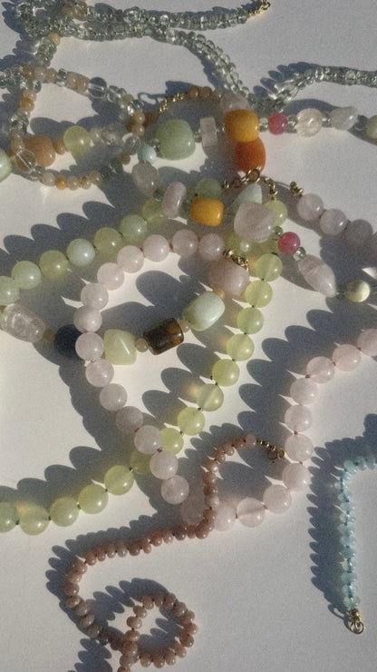 Beaded Gemstone Necklace No.28 | Radically Bent Designs | Sustainable Jewelry