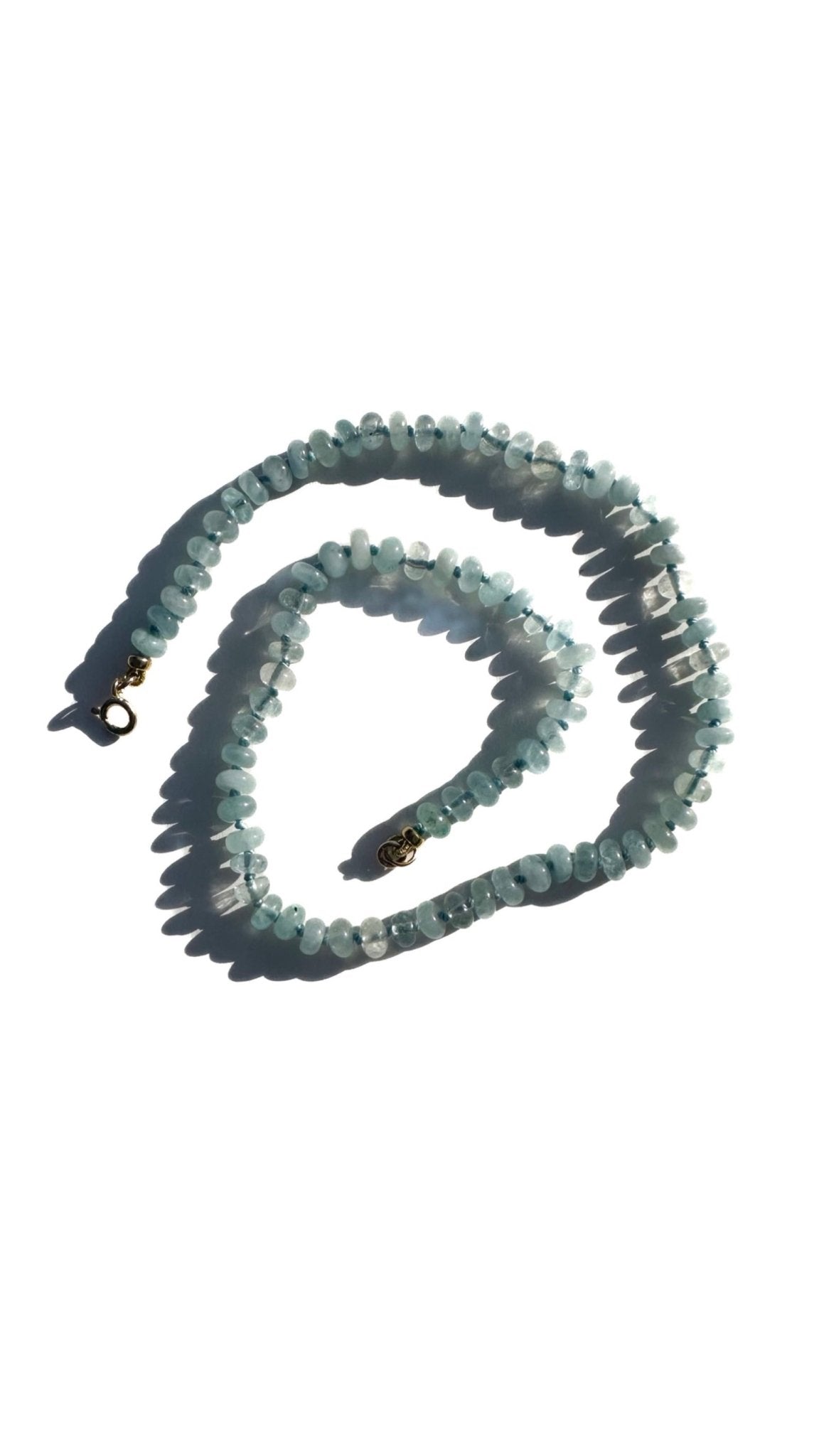 Hand - Knotted Gemstone Necklace No.13 - Aquamarine | Radically Bent Designs | Sustainable Jewelry