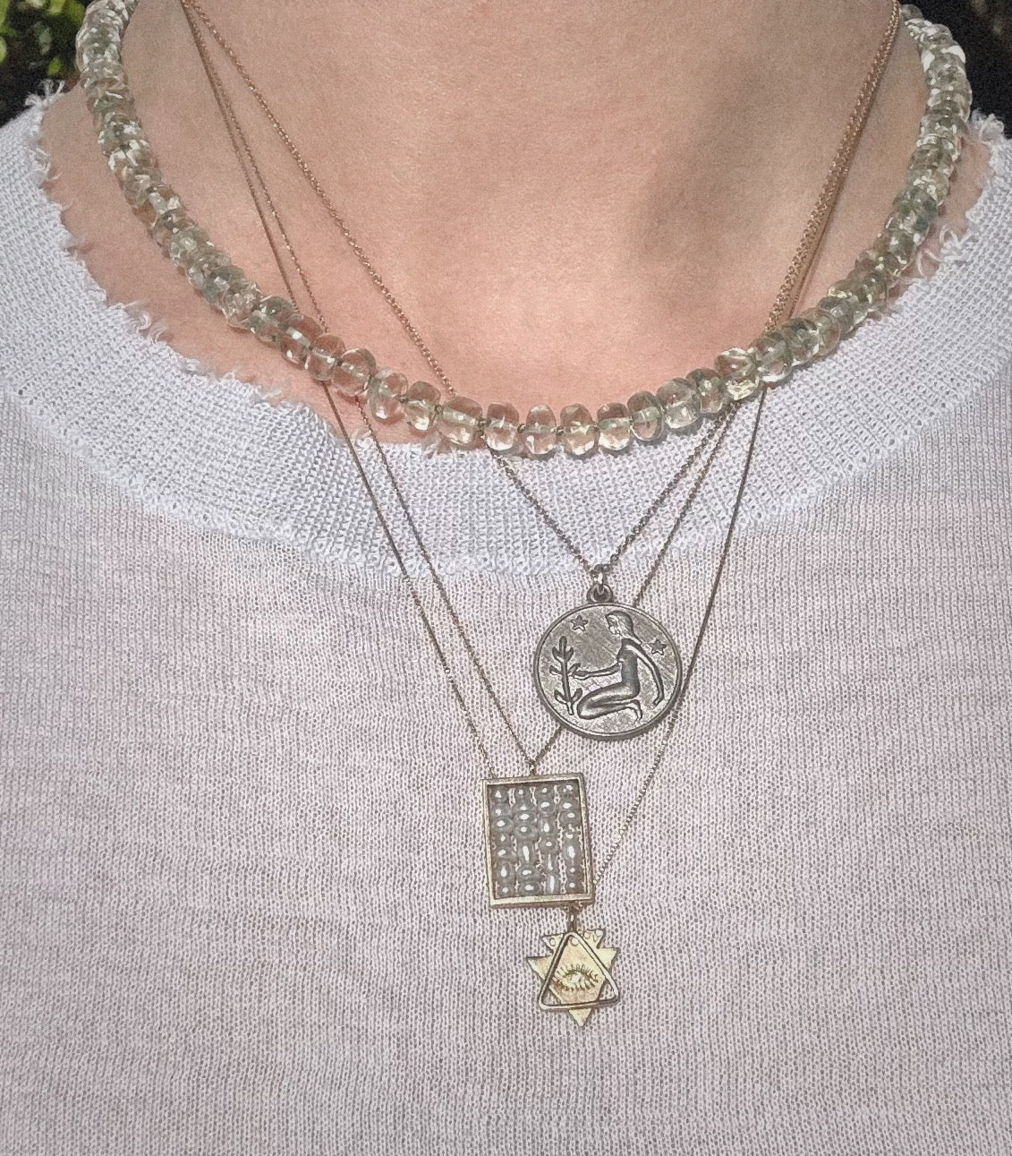 Hand - Knotted Gemstone Necklace No.14 - Green Quartz | Radically Bent Designs | Sustainable Jewelry