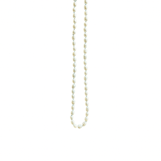 Hand - Knotted Pearl Necklace No.3 - White | Radically Bent Designs | Sustainable Jewelry